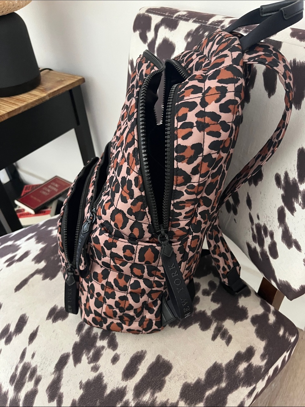 Kate Spade Leopard Quilted Backpack - Tan, Brown, Black - Picture 6 of 6